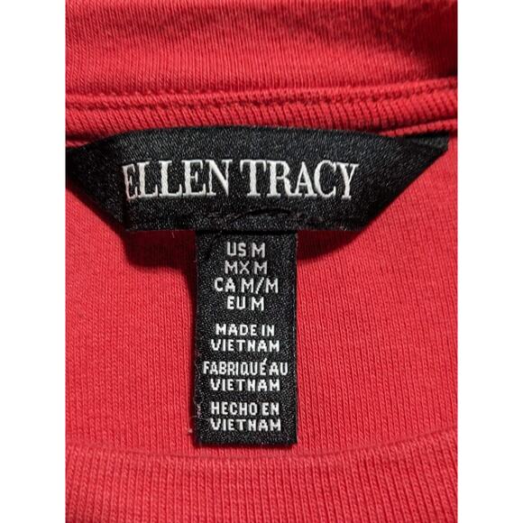 Ellen Tracy Shift Mini Dress Women M Pink‎ Short Sleeve Crewneck Pockets P61 - Picture 2 of 14